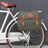 Green Canvas Bicycle Double Pannier Bag